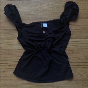 Black Ruched Blouse